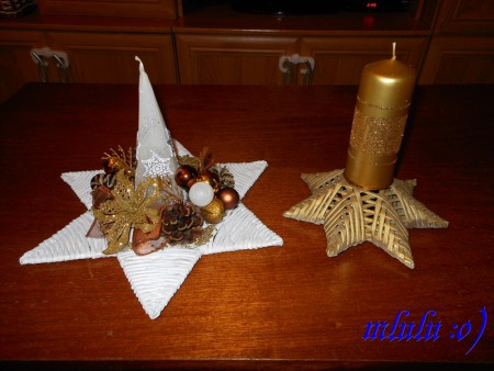 Dekorácie na stôl -hviezdy papierové pletenie